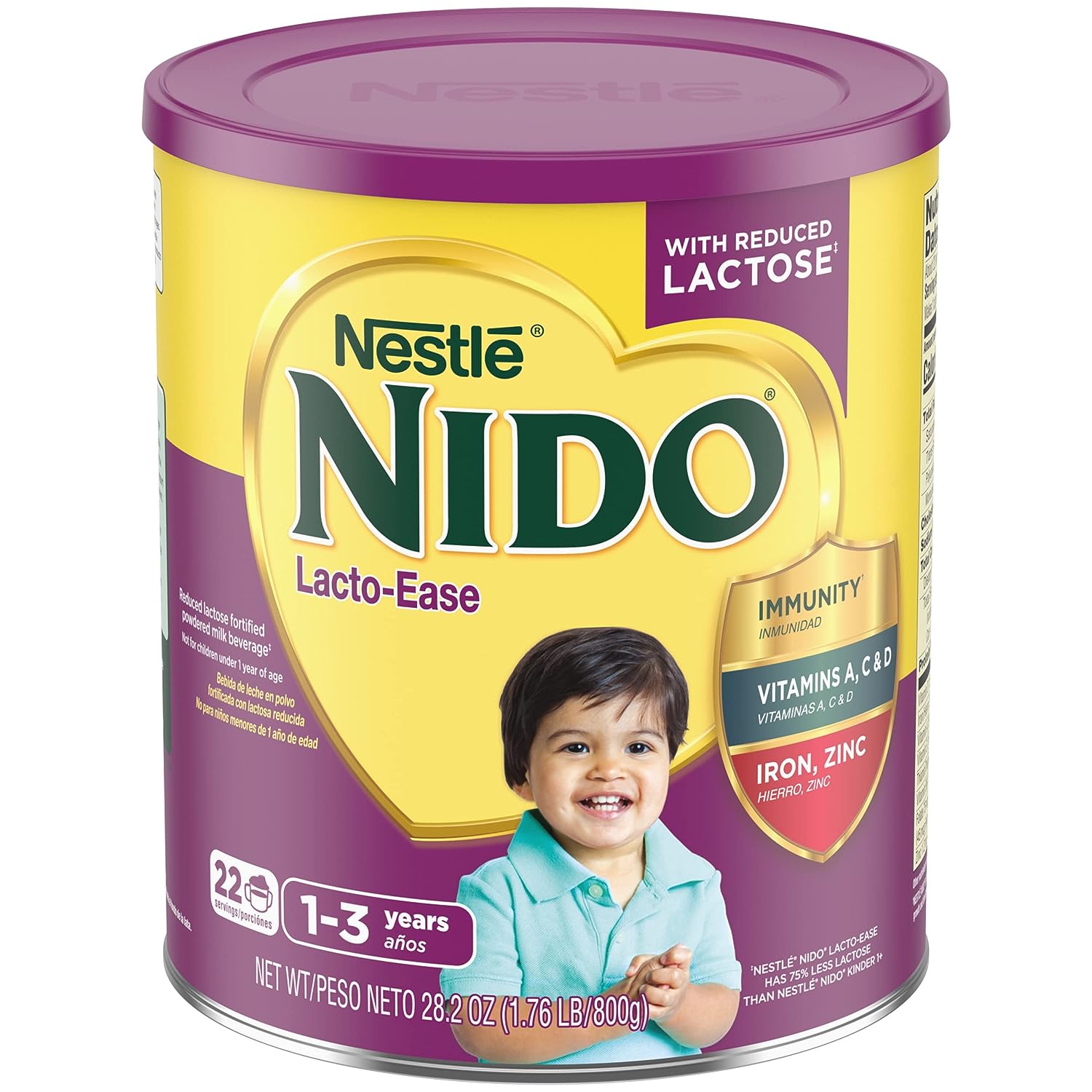 Nestle NIDO Lacto-Ease Toddler Powdered Milk Beverage - 28.2 Oz Canister - Toddler Drink Mix (Pack of 4) - Image 8